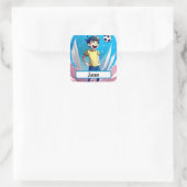 KickerSticker met  Nametag Vierkante Sticker (Tas)