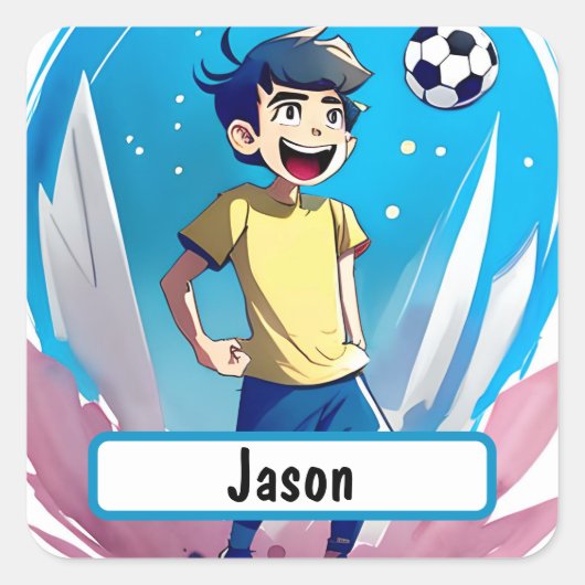 KickerSticker met  Nametag Vierkante Sticker (Voorkant)