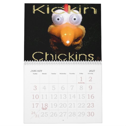 Kickin Chickins Calander Kalender (Jan 2027)