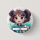 Kickin Cutie Button met aangepaste diameter (Voorkant)