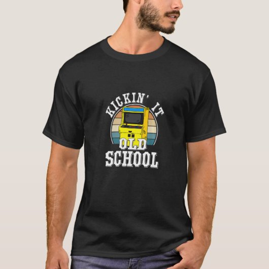 Kickin Game Old Gaming School Retro 80s Arcade Pre T-shirt (Voorkant)