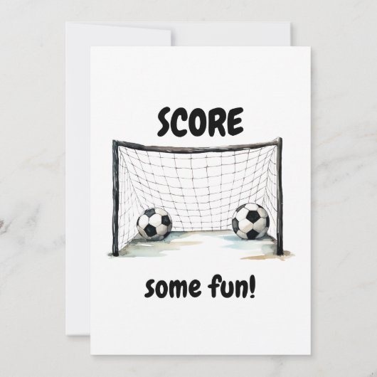 Kickin het op Six Soccer 6th Birthday Party Kaart (Achterkant)
