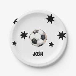 Kickin het op Six Soccer 6th Birthday Party Papieren Bordje