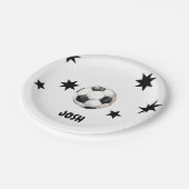 Kickin het op Six Soccer 6th Birthday Party Papieren Bordje (Gekanteld)