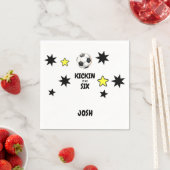 Kickin het op Six Soccer 6th Birthday Party Servet (Insitu)