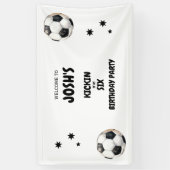 Kickin het op Six Soccer 6th Birthday Party Spandoek (Verticaal)