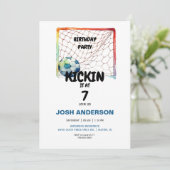 Kickin het Voetbal Verjaardagsfeest Kaart (Staand voorkant)