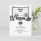 Kickin het Voetbal Verjaardagsfeest Kaart (Staand voorkant)