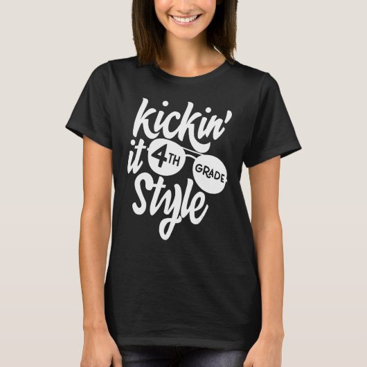 Kickin it 4th Grade Style Shirt Kinder Terug naar  (Voorkant)