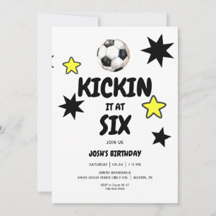 Kickin it at Six Voetbal 6de Verjaardagsfeestje Kaart
