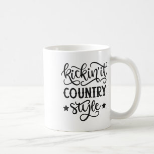 Kickin' It Country Style Westerne Cowboy Cowgirl L Koffiemok