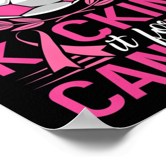Kickin it for Cancer Soccer Pink Ribbon Breast Can Poster (Hoek)