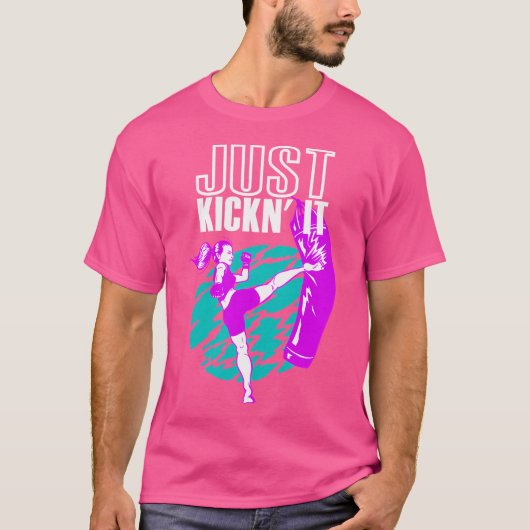 Kickin' it Funny Kickboxing T-shirt (Voorkant)