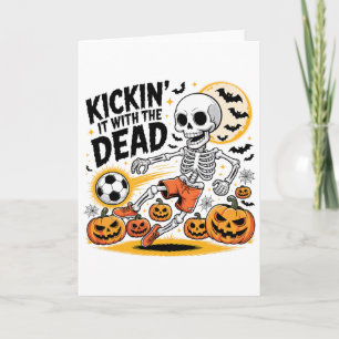 Kickin 'It Halloween skelet-voetballer Kaart