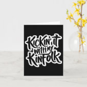 Kickin It Met Mijn Kinfolk Family Reunion Funny Fa Kaart (Gele Bloem)