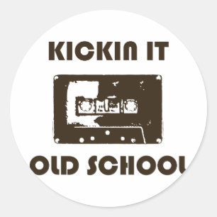 Kickin it Old School Ronde Sticker