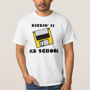 Kickin it Old School Yellow Floppy Disk Shirt