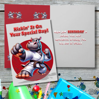 Kickin' It Op Je Speciale Verjaardag Kaart