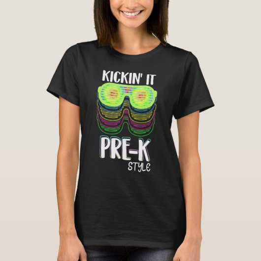 Kickin it pre k stijl terug naar school leraar Kin T-shirt (Voorkant)