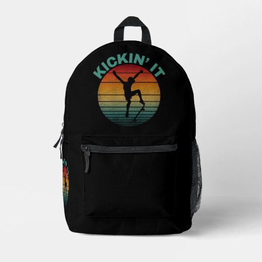Kickin' It  Skateboarden Skater Bedrukte Rugzak (Voorkant)