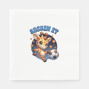 Kickin It Voetbalspeler Giraffe Bal Meisjes Jongen Servet