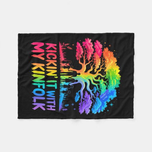 Kickin' It With My Kinfolk Funny Family Reunion  Fleece Deken (Voorkant (Horizontaal))