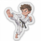 Kicking Karate Student Sticker (Voorkant)