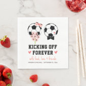 Kicking Off Forever Voetbal Bruiloft Servet (Insitu)