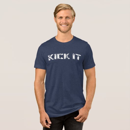 KickIt Mannen Tri-Blend Shirt (Voorkant volledig)