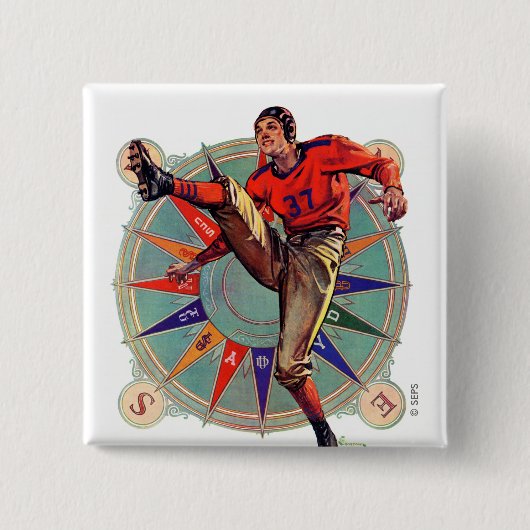 Kickoff Vierkante Button 5,1 Cm (Voorkant)