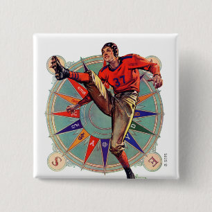 Kickoff Vierkante Button 5,1 Cm