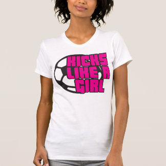 Kicks als een meisje-Voetbal T-shirt
