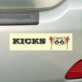 "KICKS" GALS ROUTE 66 SIGN Bumpersticker ROADTRIP (Op auto)