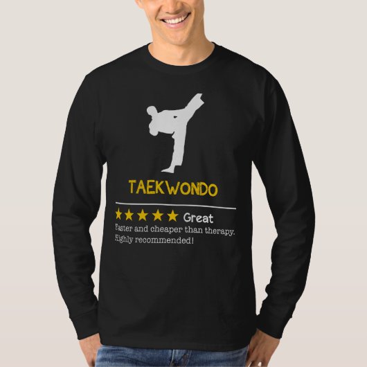 Kickstart Laughter: Taekwondo - Goedkoper, sneller T-shirt (Voorkant)