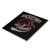 Kickstart My Heart Motorcycle Art Gift Tegeltje (Zijkant)