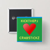 KickThePJ houdt van Crabstickz Button (Voorkant /achterkant)