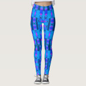 Kicky Fun Mode Leggings — Vrouwen — Roze/blauw (Voorkant)