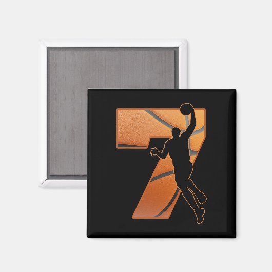 Kid 7 Year Old 7th Sketll Birthday Partytheme Boys Magneet (Voorkant / Achterkant)