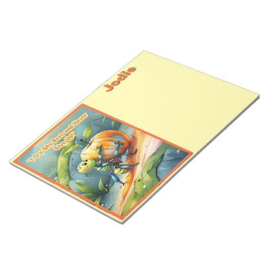 Kid Affirmation: "I Try My Best and Never Give Up" Notitieblok (Schuin)