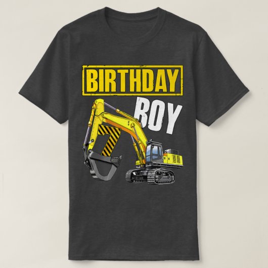 Kid Birthday Boy 7th Vehicle 7 Years Old Construct T-shirt (Design voorkant)