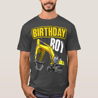 Kid Birthday Boy 7th Vehicle 7 Years Old Construct T-shirt