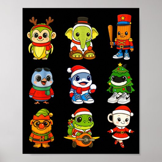 Kid Brainrot Pajama Christmas 2025 Holiday Los Dic Poster (Voorkant)