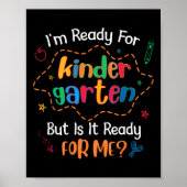 Kid First Day Of Kindergarten Outfit For Boys Back Poster (Voorkant)