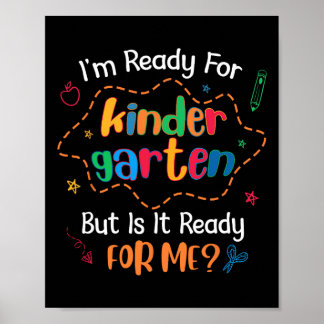 Kid First Day Of Kindergarten Outfit For Boys Back Poster
