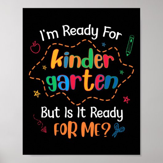 Kid First Day Of Kindergarten Outfit For Boys Back Poster (Voorkant)