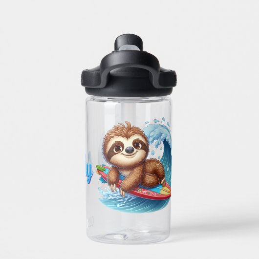 Kid Personalize Sloth Surfer  Waterfles (Achterkant)