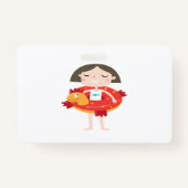 kid play in beach badge (Voorkant)