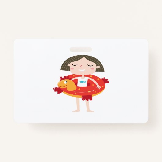 kid play in beach badge (Voorkant)