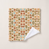 Kid-themed towel and washcloth set with playful  bad handdoek (Wasdoekje)