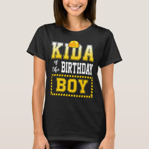 Kida van de verjaardagsjongen bouwvakker partij t-shirt